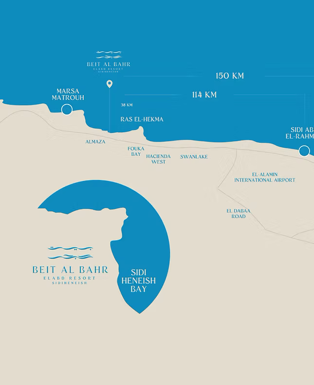 Beit Al Bahr location map — Sidi Heneish Bay